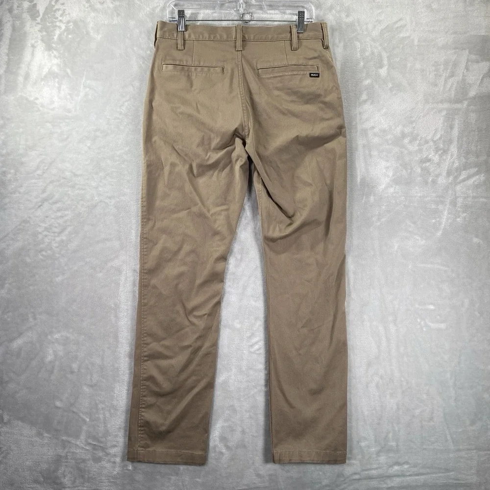 RVCA Pants men's 31x31 Chino Week-End Fit Classic Brown Flat Front Stretch Skate